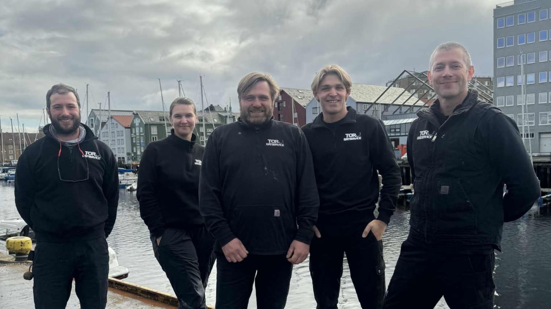 Teamet til Tor Båtservice ved kaia i Trondheim